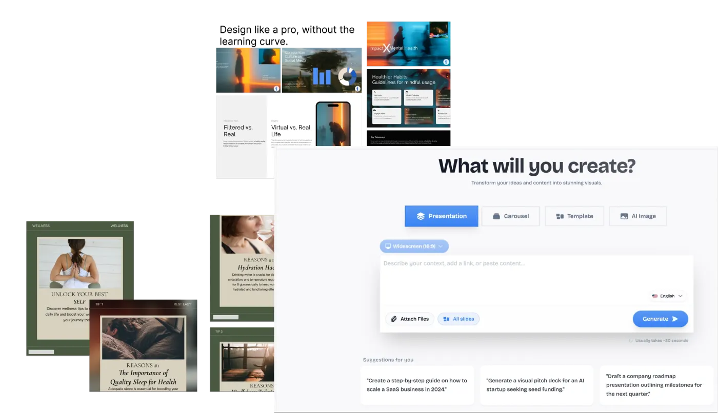 Create Stunning Presentations and Carousels from Text